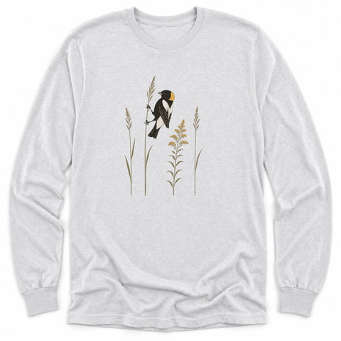 Bobolink In Timothy Grass Long Sleeve Shirt