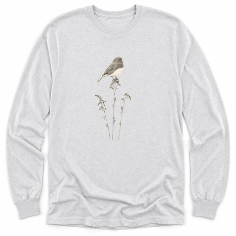 Junco on Winter Stems Long Sleeve Shirt