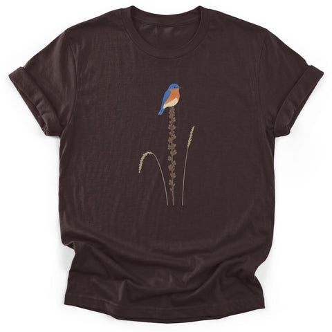 Bluebird on Dried Mullein T-Shirt