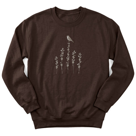 Yellow-rumped Warbler on Bayberry Crewneck Sweatshirt