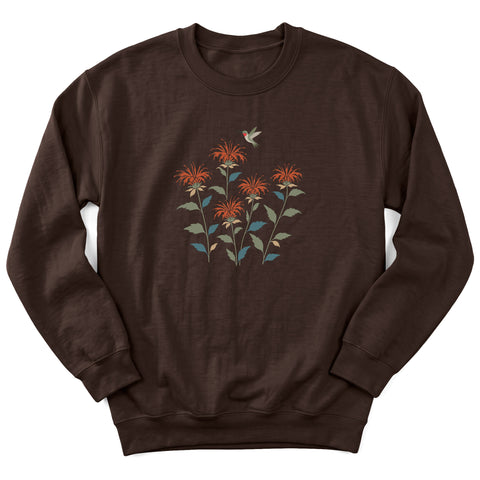 Hummingbird in Bee Balm Crewneck Sweatshirt