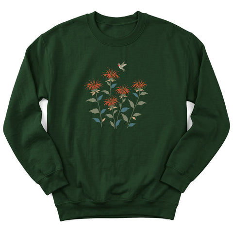 Hummingbird in Bee Balm Crewneck Sweatshirt