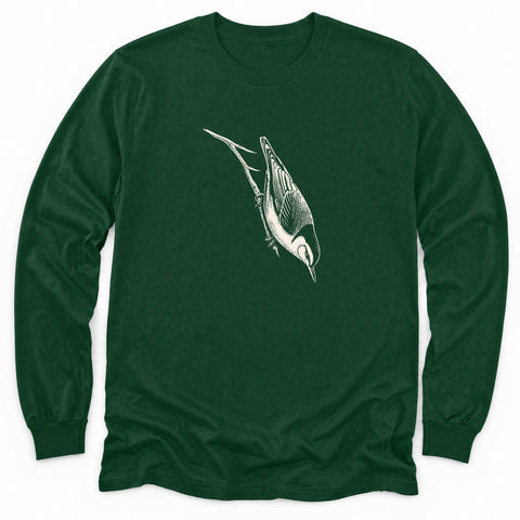 Nuthatch on a Bare Twig Long Sleeve Shirt