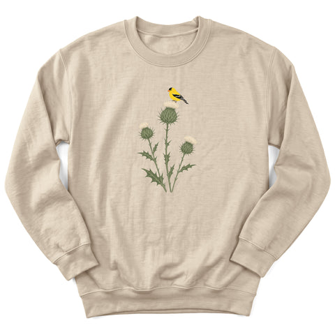 Goldfinch on Thistle Crewneck Sweatshirt
