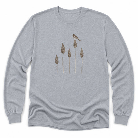 Eastern Towhee on Staghorn Sumac Long Sleeve Shirt