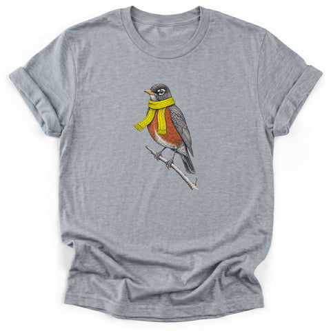 Robin in a Scarf T-Shirt
