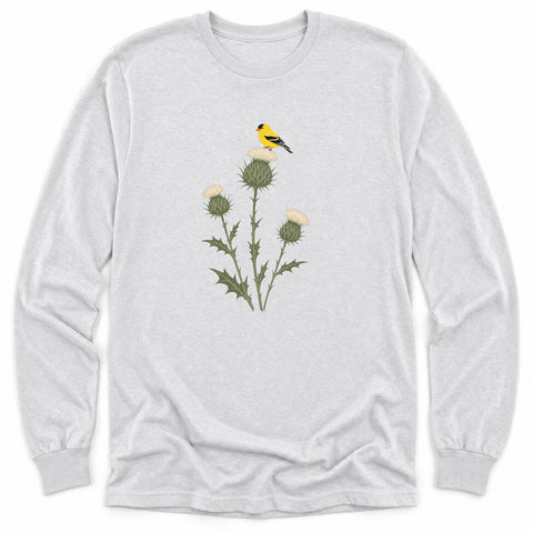 Goldfinch on Thistle Long Sleeve Shirt