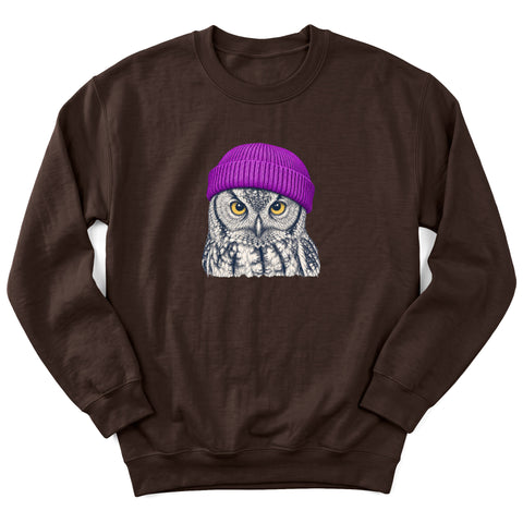 Owl Beanie Crewneck Sweatshirt