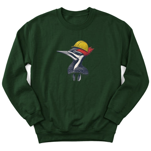 Hard Hat Woodpecker Crewneck Sweatshirt