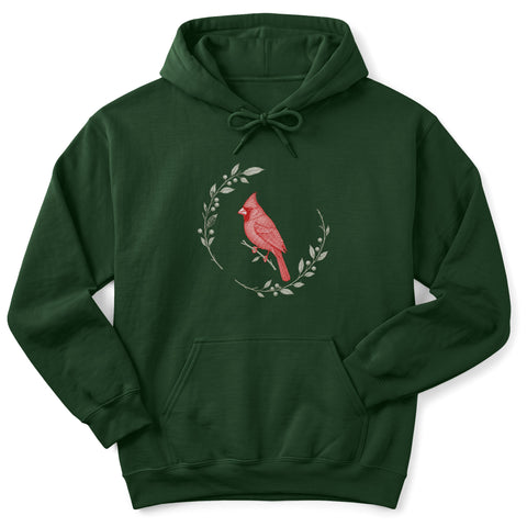 Cardinal Winterberry Wreath Hoodie