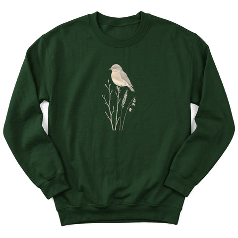 Bluebird on Winter Stems Crewneck Sweatshirt