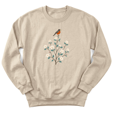 Robin in Apple Blossom Crewneck Sweatshirt