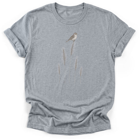 Field Sparrow in Little Bluestem T-Shirt
