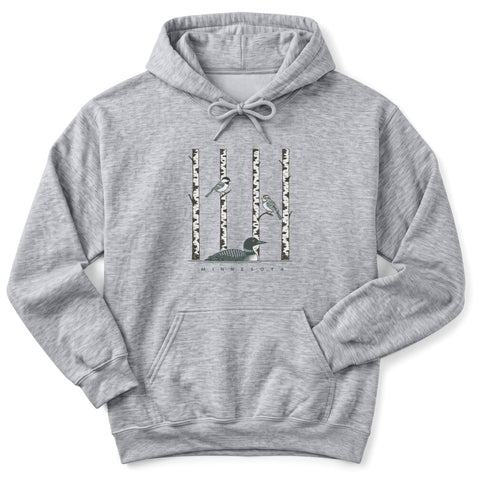 Minnesota Birch And Loon Hoodie
