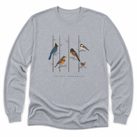 Pacific Northwest Birds Long Sleeve Shirt